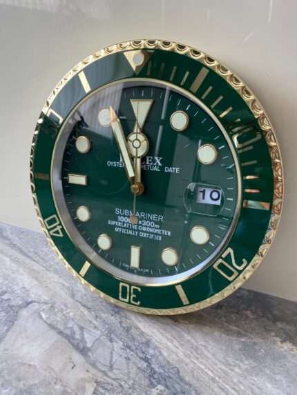 rolex submariner green wall clock