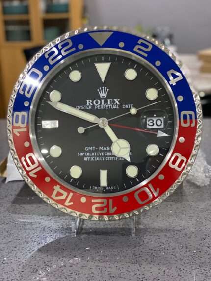 Luxurious wall clock GM MASTER II (Pepsi) in red and blue bezel with black face