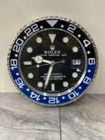 Luxurious wall clock GM MASTER II (Batman) in black and blue bezel with black face