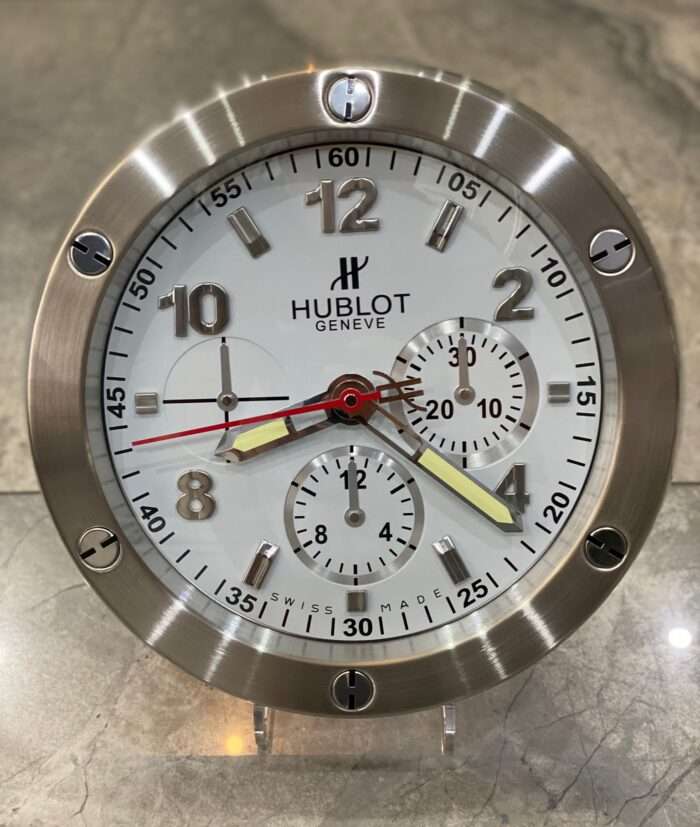 HUBLOT wall Clock  Luxurious stainless steel with silver bezel and white face