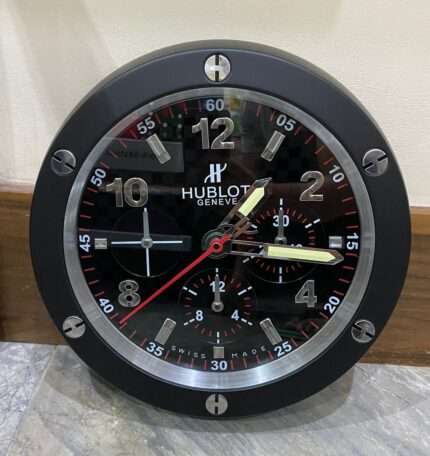 HUBLOT wall Clock Luxurious stainless steel with black bezel and black face