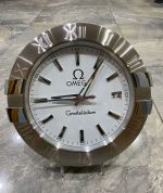 Luxurious wall clock | Omega Wall Clock | stainless steel with silver bezel and white face