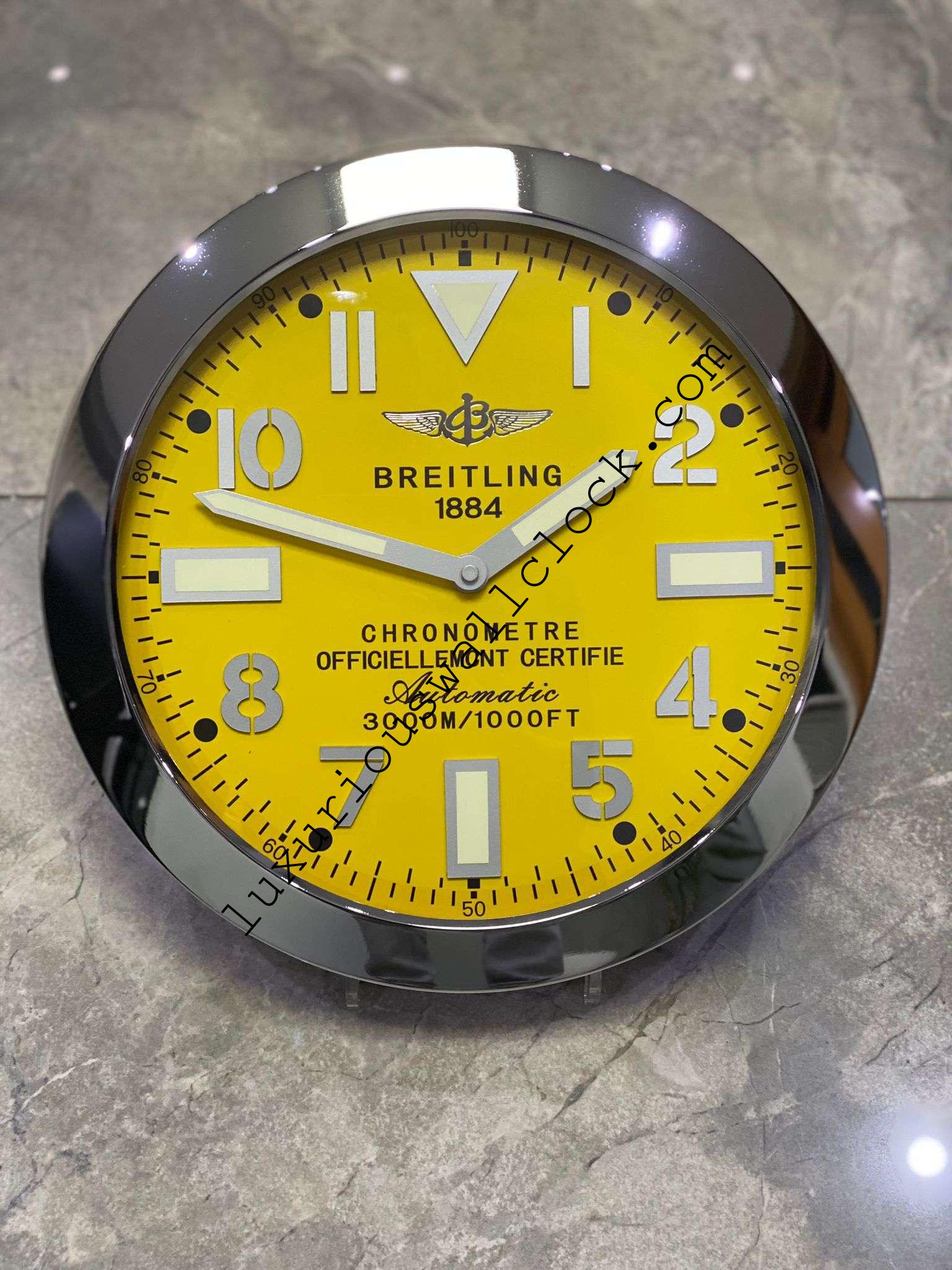 Dweller Wall Clock | Luxurious wall clock stainless steel with black bezel and yellow face Dweller Wall Clock | Luxurious wall clock stainless steel with black bezel and yellow face