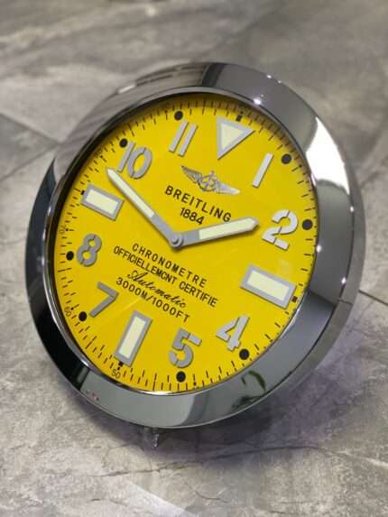 Dweller Wall Clock | Luxurious wall clock stainless steel with black bezel and yellow face
