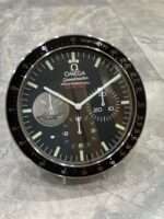 Luxurious stainless steel wall clock based on silver black bezel and black face