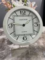 High-quality Cartier wall clock in White bezels and white face.