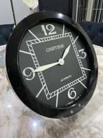 High-quality Cartier wall clock in Black bezels and Black face.