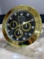 DAYTONA Wall Clock Yellow gold bezel and black face.(DIAMOND DIAL)