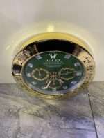 DAYTONA Wall Clock | Yellow gold bezel and Green face (DIAMOND DIAL)