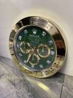 DAYTONA Wall Clock | Yellow gold bezel and Green face (DIAMOND DIAL)