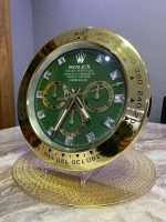 DAYTONA Wall Clock | Yellow gold bezel and Green face (DIAMOND DIAL)