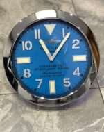 BREITLING wall clock based on silver bezel and blue face