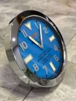 BREITLING wall clock based on silver bezel and blue face