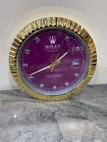 Luxurious stainless steel with yellow gold bezel – purple face with diamonds studs dial