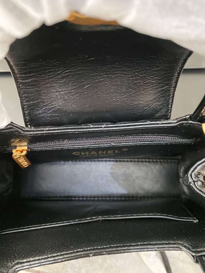 Chanel Black Quilted Calf Skin Leather Nano Classic