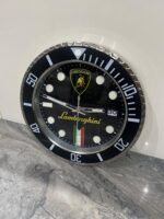 Luxurious Wall Clock in LAMBORGHINI in Black bezel with Black Face - Image 4